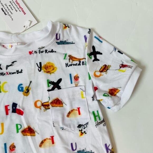 NWT The Printed Press 3T Texas ABC PJs - Picture 3 of 5